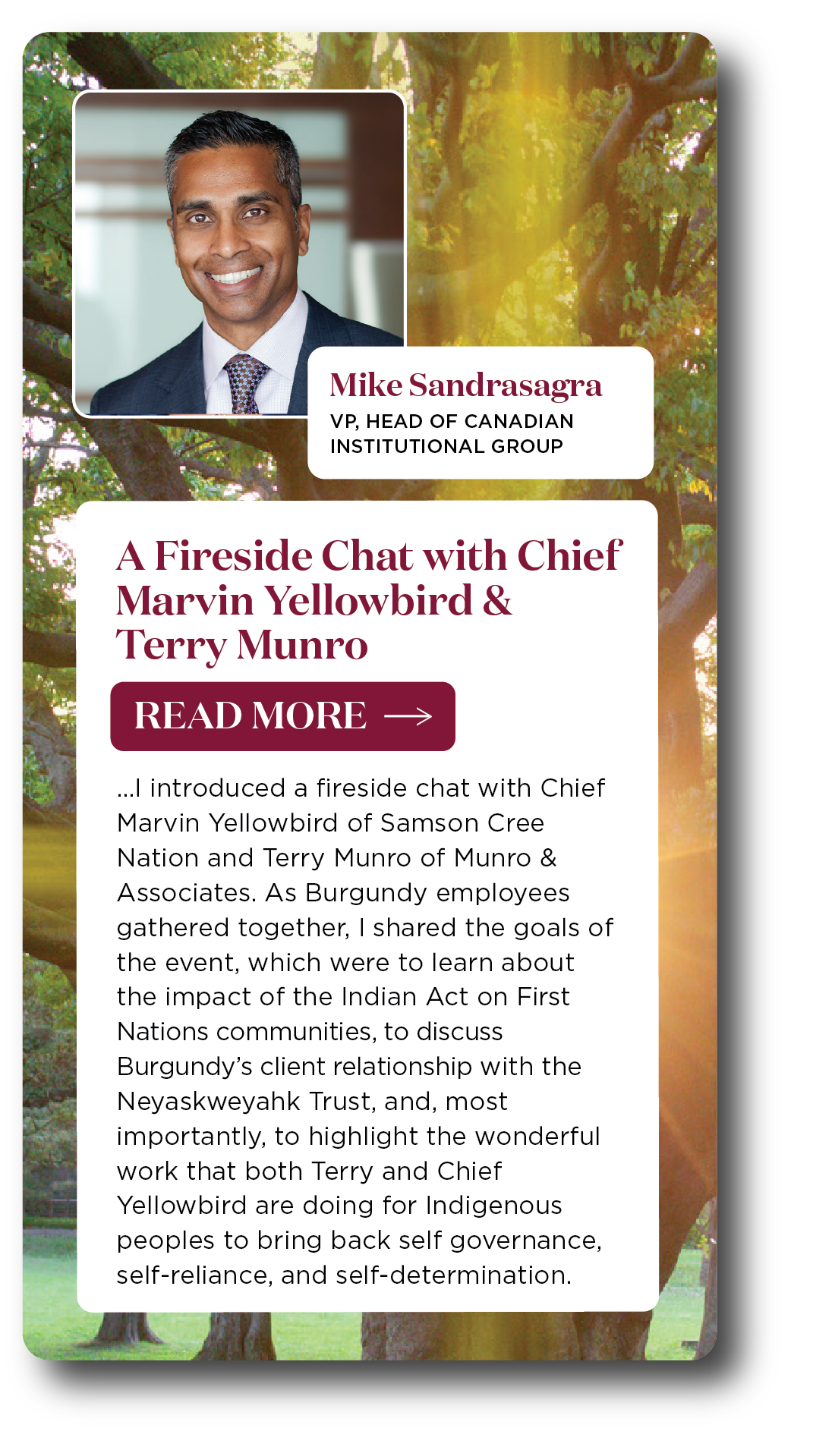 Button-A Fireside Chat with Chief Marvin Yellowbird Terry Munro-Read More