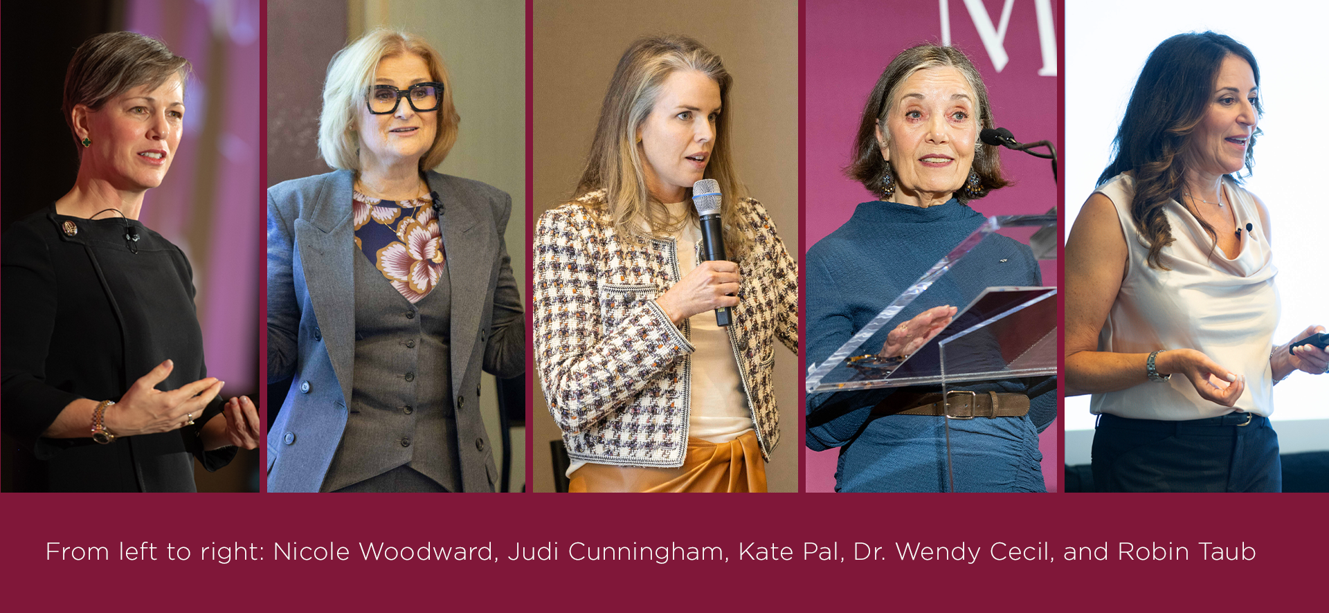 From left to right: Nicole Woodward, Judi Cunningham, Kate Pal, Anne Maggisano, and Robin Taub