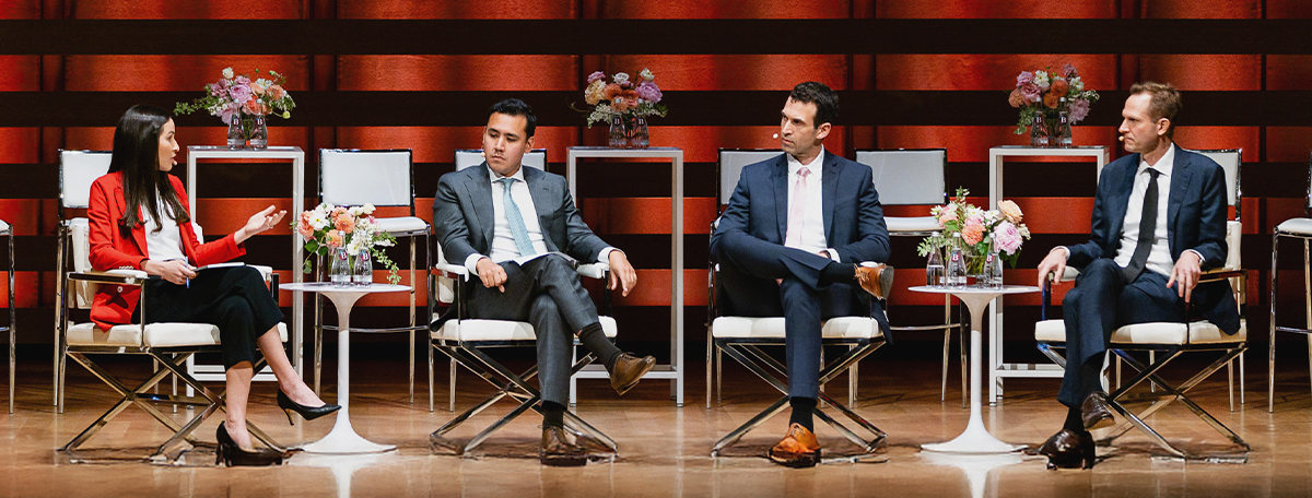 Panelists on stage at the 2025 Burgundy Forum