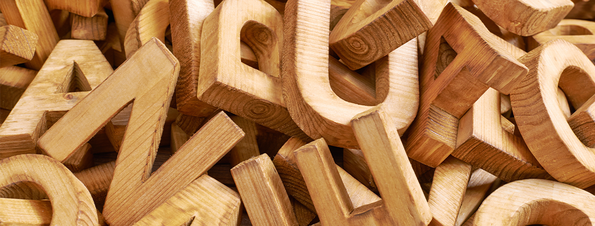 Wooden block letters