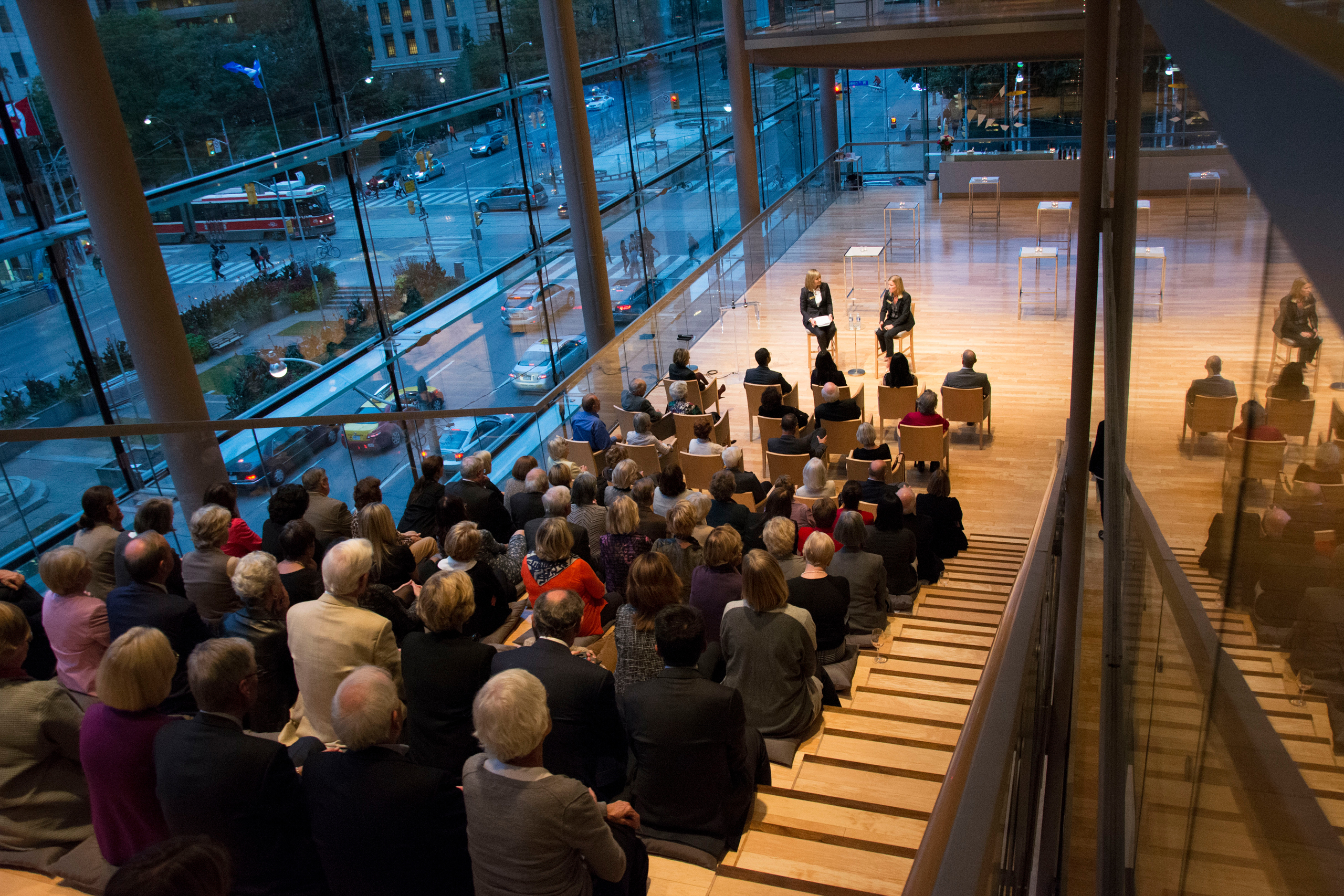 Anne Maggisano and Anne Mette de Place Filippini in conversation at a Women of Burgundy event